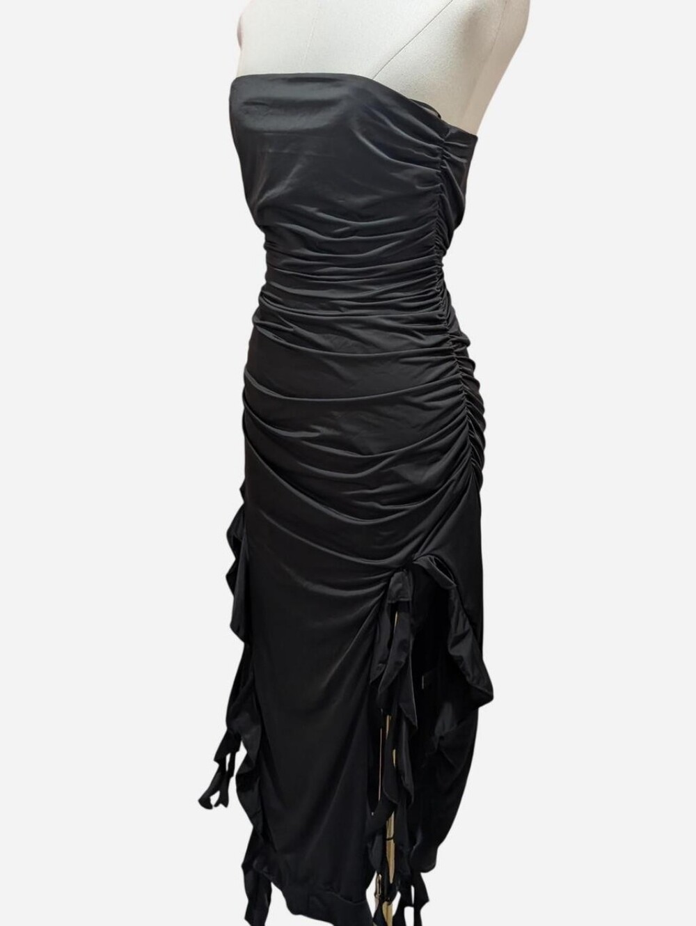 Strapless Black Ruched Jellyfish Dress (Large) ‼️open to Offers
